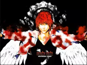 Death Note, skrzydła, rudy, kurtka