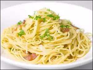 Spaghetti, talerz