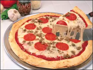 Pizza, Czosnek, Salami, Pomidor