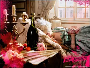 pokój, Marie Antoinette, łóżko, kobieta, świecznik