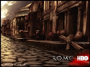 wazony, Rome, stare, droga, budynki
