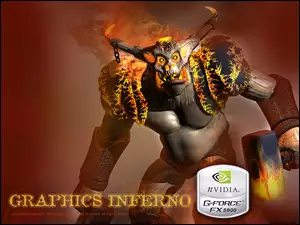 potwór, ogień, Nvidia, logo