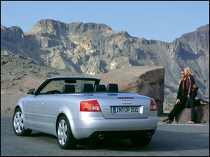 Srebrny, Góry, Audi A4, Cabrio