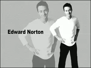 czarne spodnie, Edward Norton, biała koszulka