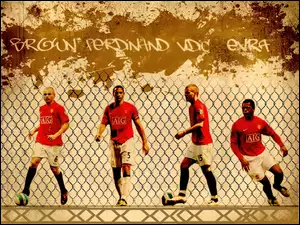 Brown, Vidic, Manchester United, Evra, Piłkarze, Ferdinand