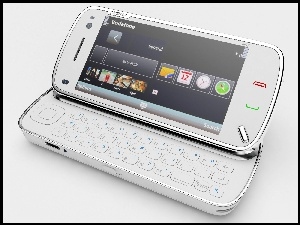 Nokia N97, QWERTY, Srebrna, Poziomo