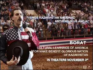 widownia, Borat, śpiewa, Sacha Baron Cohen, rodeo