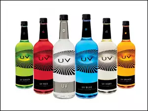 kolorowe butelki, Vodka, UV