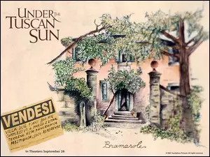Under The Tuscan Sun, drzewa, rysunek, dom