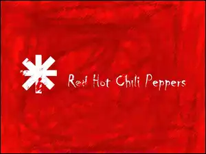 czerwone tło, Red Hot Chili Peppers, znaczek