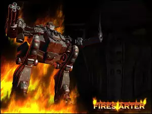Firestarter, ogień, robot, broń