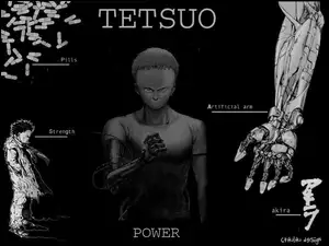 napis, Akira, tetsuo, ręka, postać