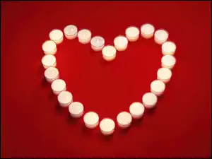 Świeczki, Walentynki, Serce