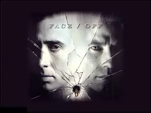 szkło, Nicolas Cage, Face Off, John Travolta