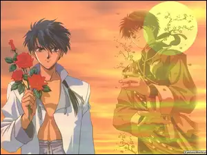 Fushigi Yuugi, słońce, fecet, kwiaty