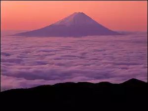 Chmury, Wulkan, Fuji