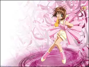 Cardcaptor Sakura, kij, dziewczyna, wstęgi