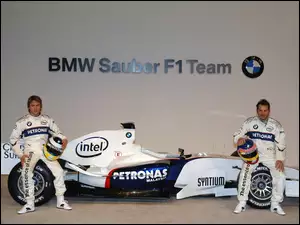 koła, opony, BMW Sauber, Formuła 1, spojler, bolid, kask