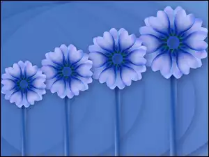 Kwiaty, Cztery, Niebieskie