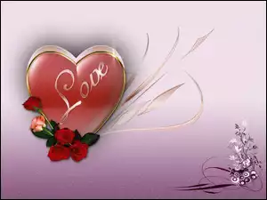 Miłość, Serce, Róże, Love, Walentynki