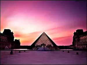 Paryż, Słońca, Louvre, Zachód