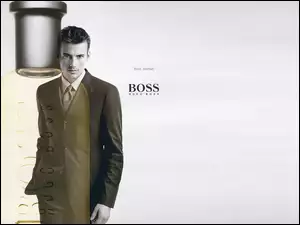 perfumy, Hugo Boss, garnitur, mężczyzna, flakon