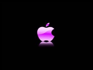 Tło, Różowe, Apple, Logo, Czarne