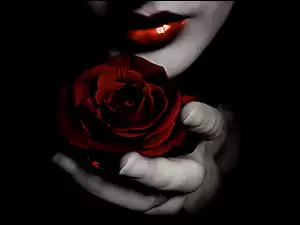 Kobiece, Róża, Usta, Czerwona