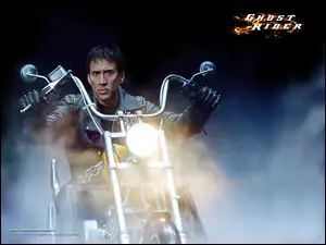motocykl, Nicolas Cage, dym, Ghost Rider