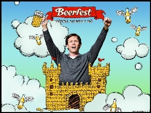 Beerfest, mężczyzna, chmurki, piwo