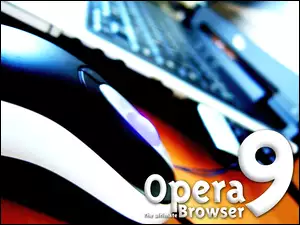laptop, Opera, klawiatura, myszka