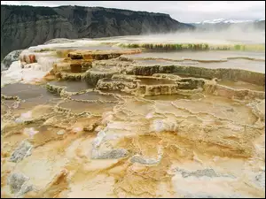 Stany Zjednoczone, Gorące źródła Mammoth Hot Springs, Stan Wyoming, Park Narodowy Yellowstone