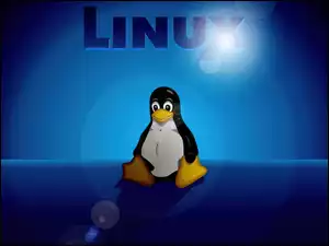 Linux, Tło, Pingwin, Niebieskie