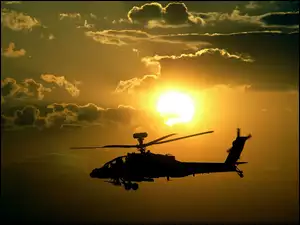 Słońca, Helikopter, Zachód