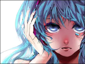 Miku Hatsune, Włosy, Dłonie, Niebieskie