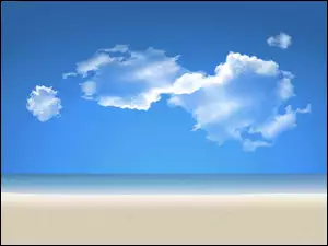 Chmury, Plaża, Morze