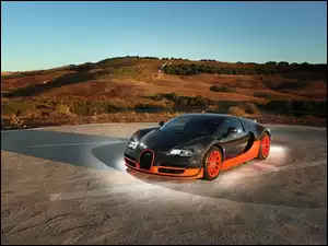 Bugatti Veyron, Czarno, Pomarańczowy