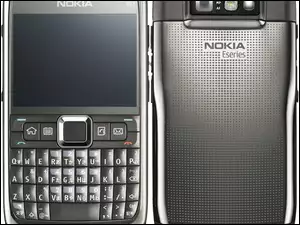 Tył, Nokia E71, Czarny, Srebrny, Przód