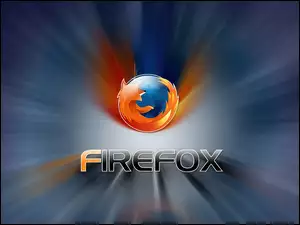 Tło, Logo, Niebieskie, Firefox, Promieniste