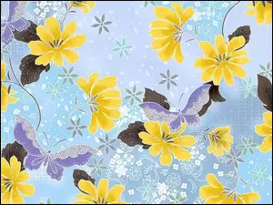 Motyle, Żółte, Kwiaty