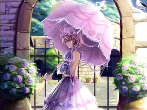Parasol, Dziewczyna, Różowy