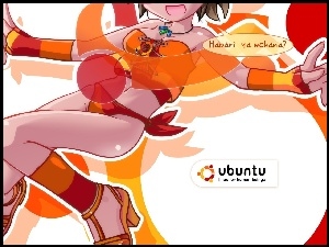 Kobieta, Ubuntu, Pomarańczowy, Strój
