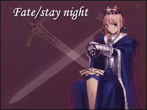 napis, miecz, Fate Stay Night, postać