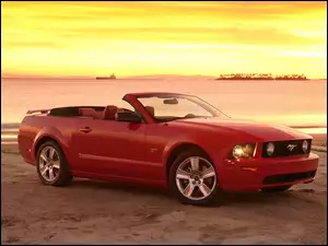 Cabrio, Czerwony, Ford Mustang