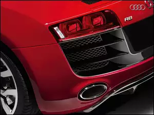 Czerwone, Tylna, Audi R8, Lampa