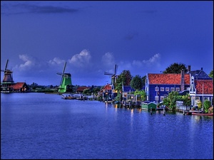 Holandia, Rzeka, Haarlem, Wiatraki, Amsterdam