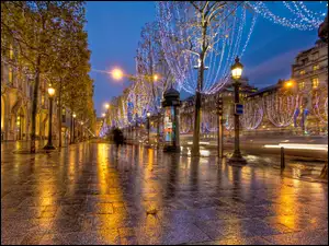 Francja
, Noc, Dekoracje, Świąteczne, Paryż