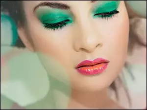 Makijaż, Kobieta, Zielony