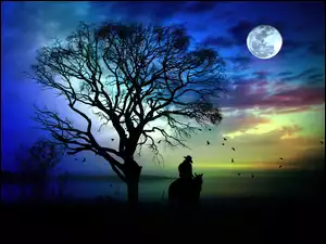 Drzewo, Jeździec, Księżyc