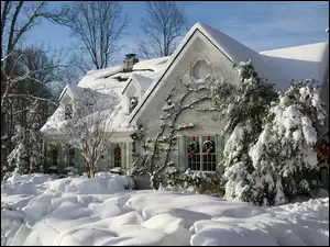 Śnieg, Zima, Dom